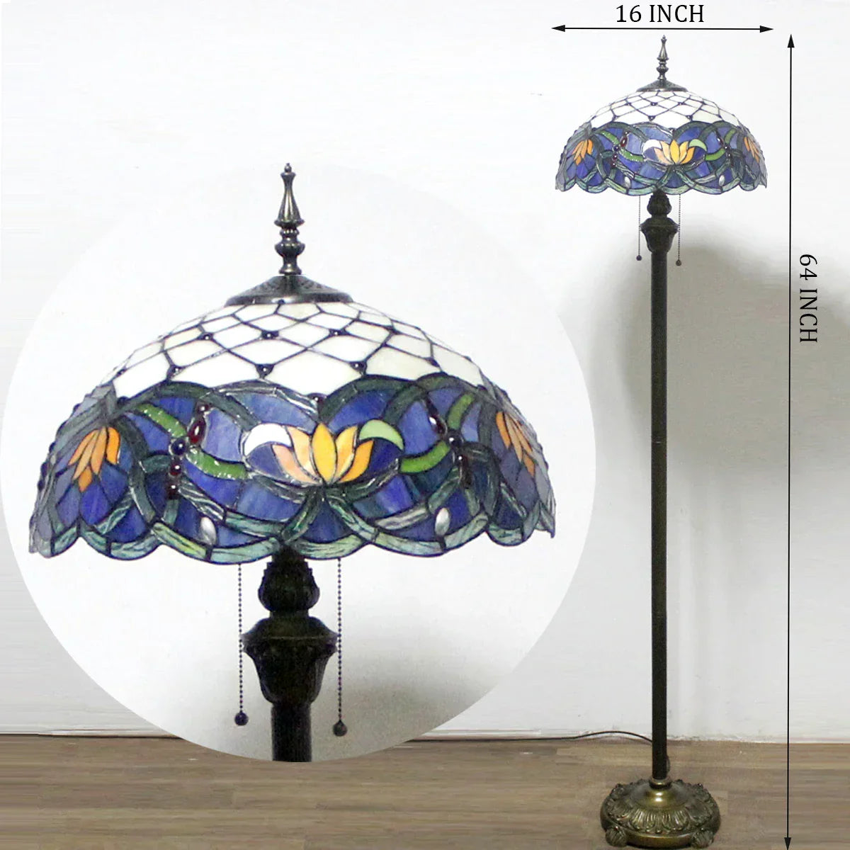 Lotus Tiffany Vloerlamp