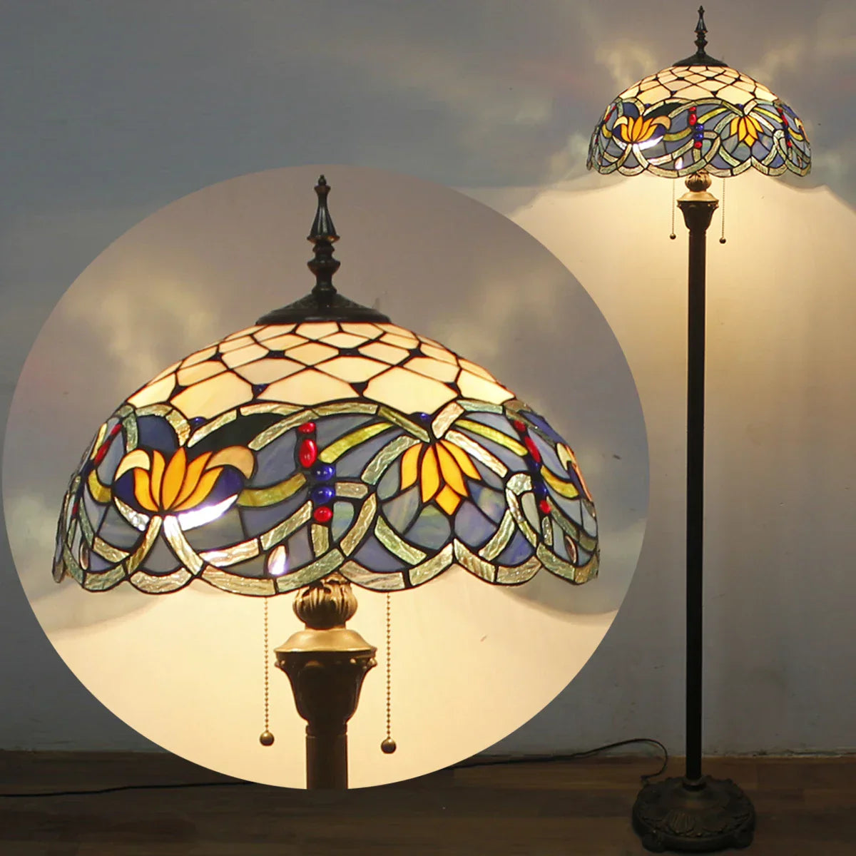 Lotus Tiffany Vloerlamp